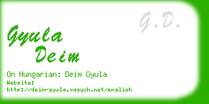 gyula deim business card